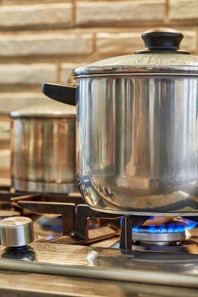Several pots cooking food gas stove home kitchen home cooking concept 117406 3015